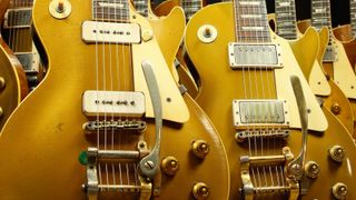 1956 Gibson Les Paul Model (left) and 1957 Gibson Les Paul Model