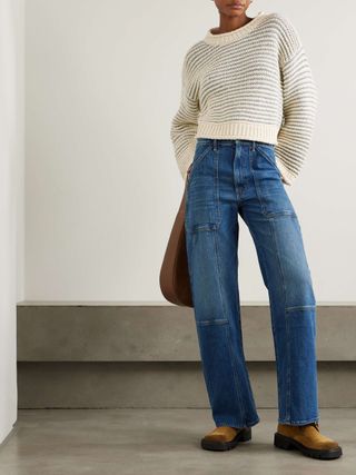 The Lasso Utility Sneak High-Rise Straight-Leg Jeans