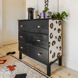 chest of drawers with leopard print