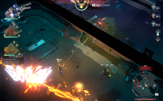 A firefight against alien monsters in Endless Dungeon.