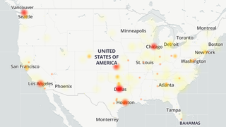 SOS on iPhone AT&T outage reports across the United States as of 6:36 PM EST / 3:36 PM PST