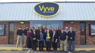 Vyve team members in Shawnee, Okla., celebrate their win as "Best Local Internet Provider." 