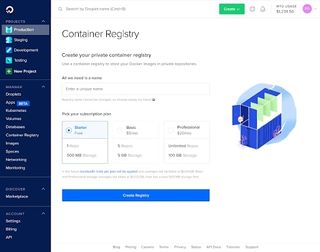 DigitalOcean's user interface demonstrated