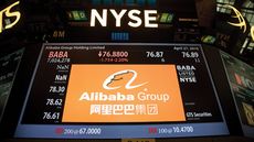 Alibaba signage at the New York Stock Exchange