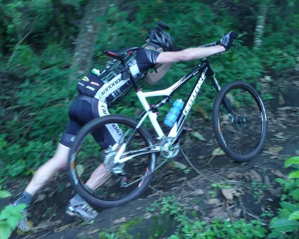 Alex Grant pushes up a steep climb