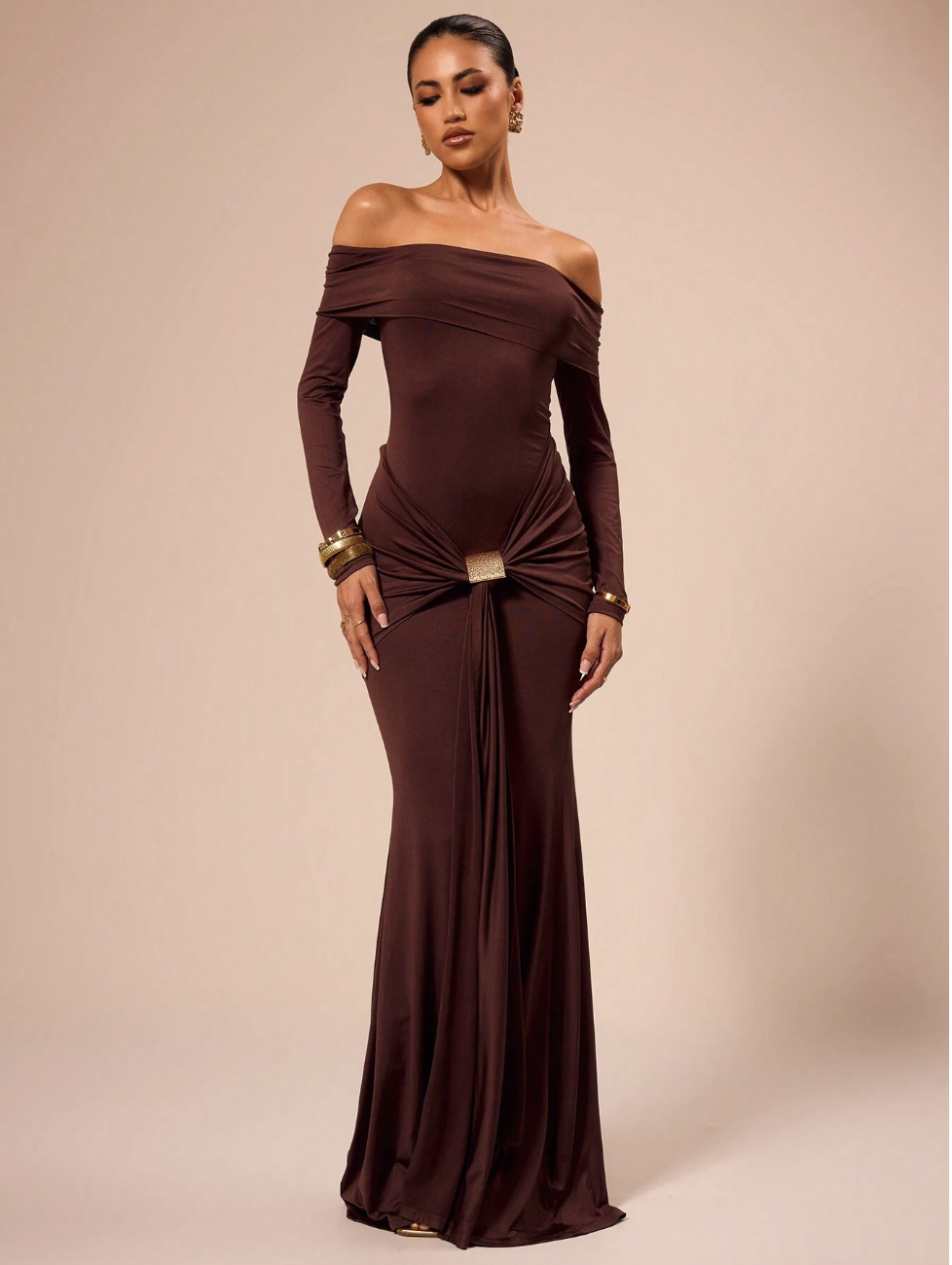 SHEIN x Scheana, Off Shoulder Long Sleeve Maxi Dress (Was $28)