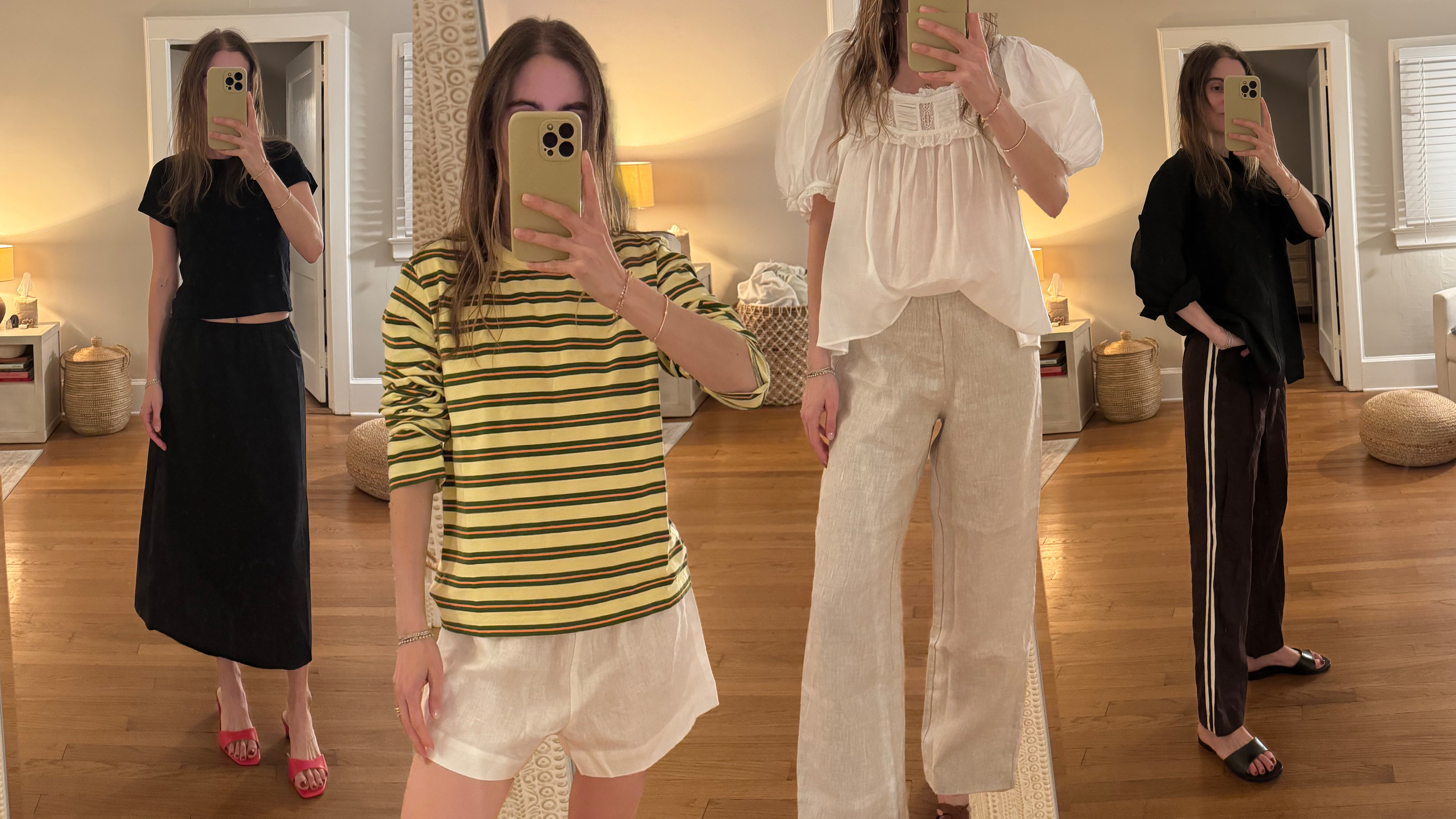 Tessa Faye O'Connell wearing linen pieces