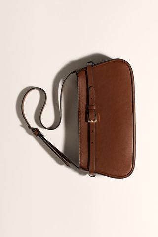 Belt-Detail Shoulder Bag in Brown