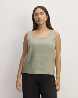 The Linen Scoop-Neck Tank