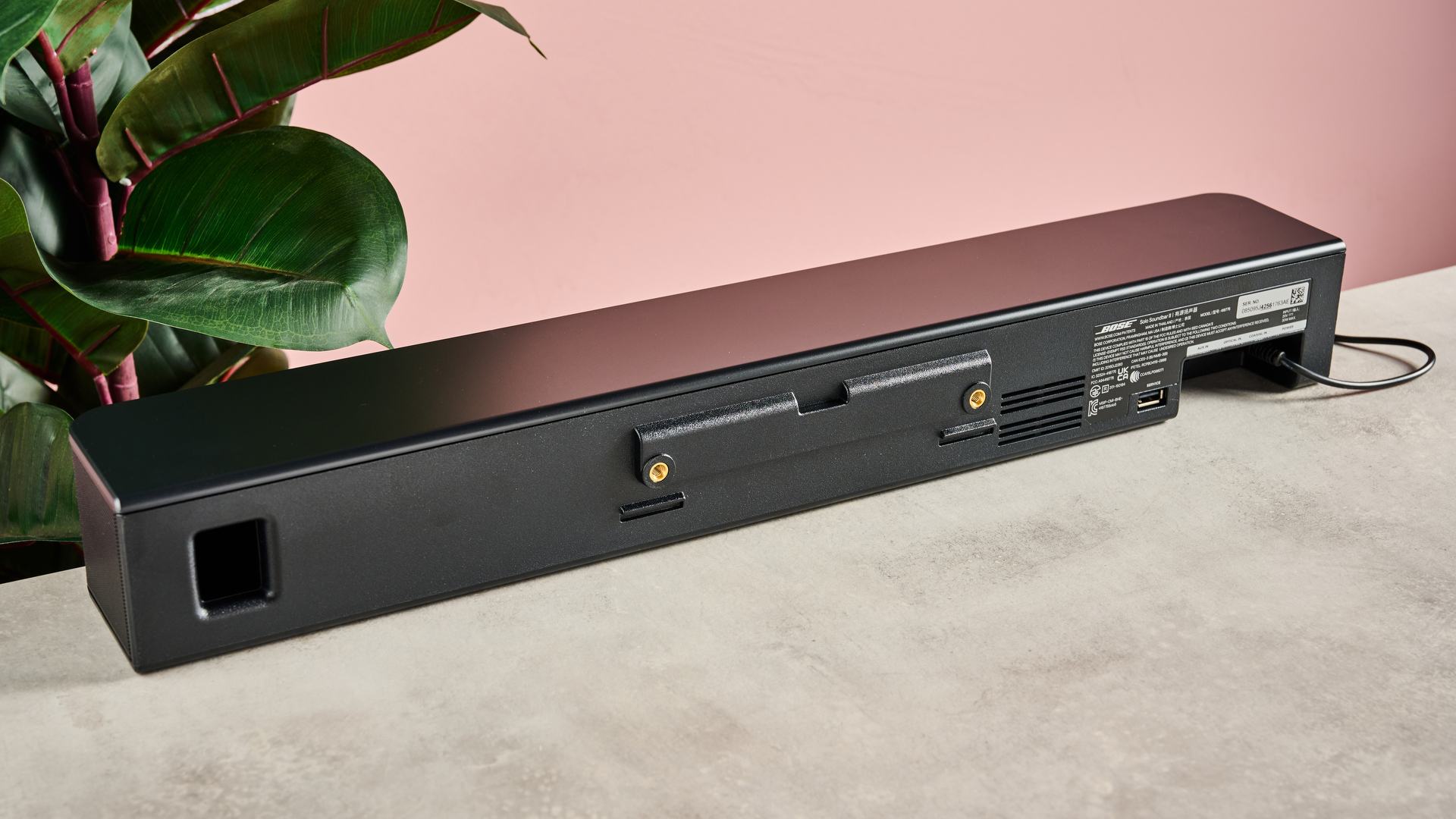 Reverse side of the Bose Solo Soundbar 2