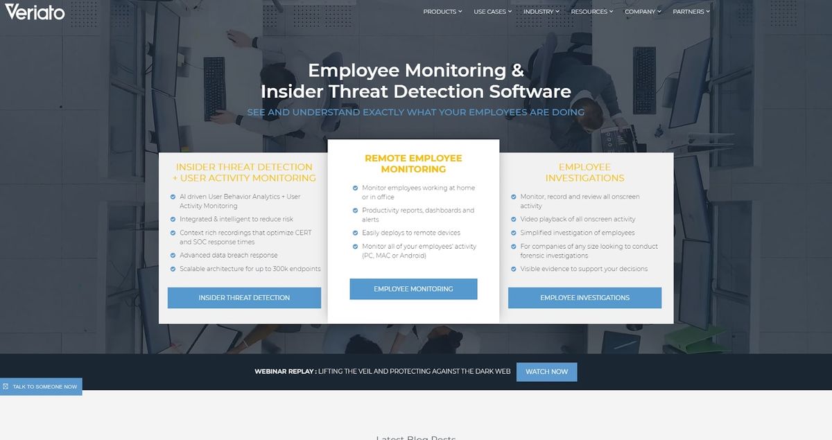 Veriato employee monitoring software