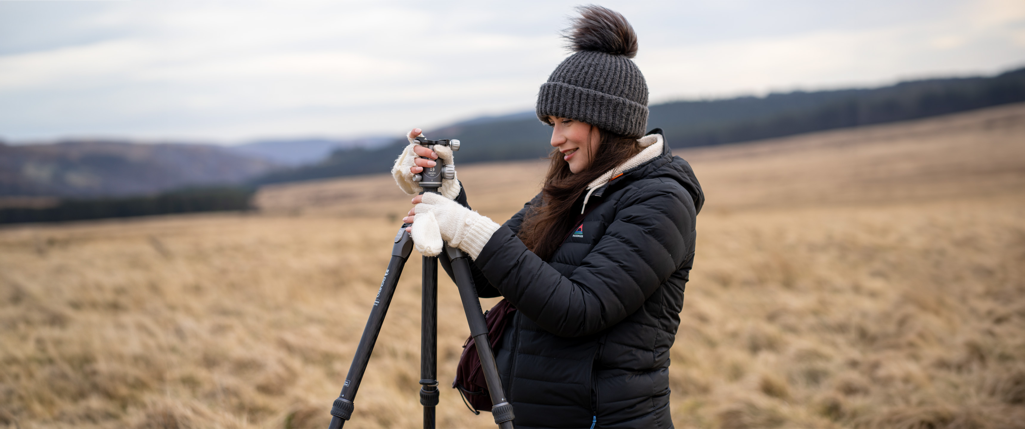 woman using the benro rhino