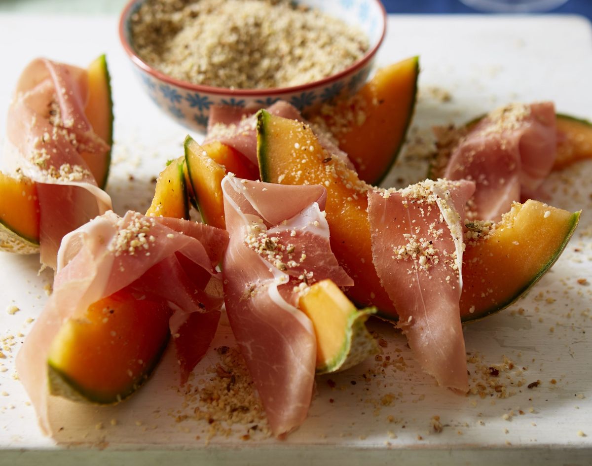 Melon and parma ham with dukkah Italian Recipes GoodtoKnow