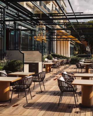 The terrace at the Pic au Beau-Rivage Palace