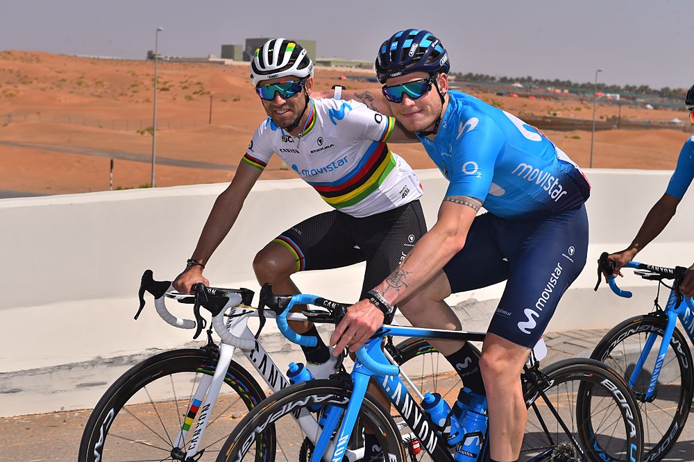 World champion Alejandro Valverde (Movistar) during stage 3 UAE Tour