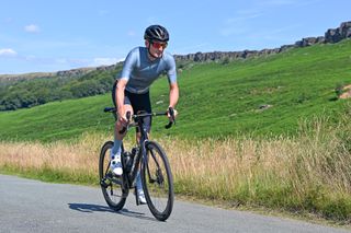 Campagnolo Super Record WRL being ridden on a Pinarello Dogma X in the Peak District