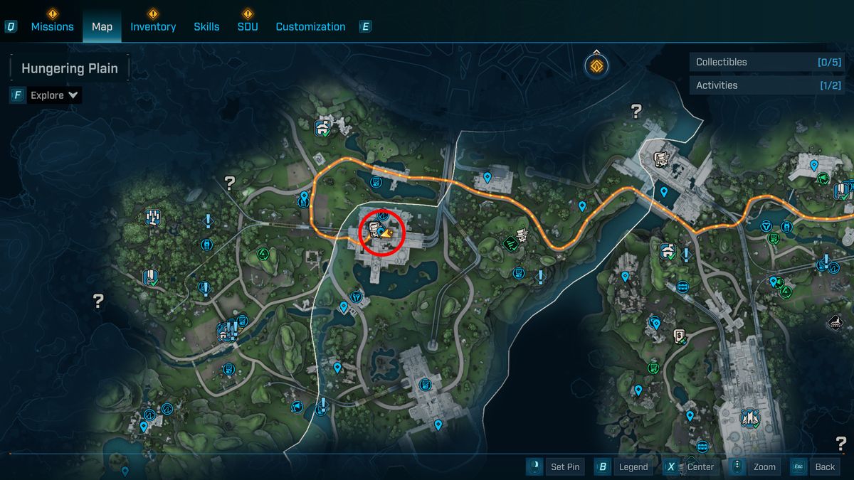 Borderlands 4 Aegon's Dream location: A map with a red circle highlighting the location of Horace's Oversight in the Fadefields.