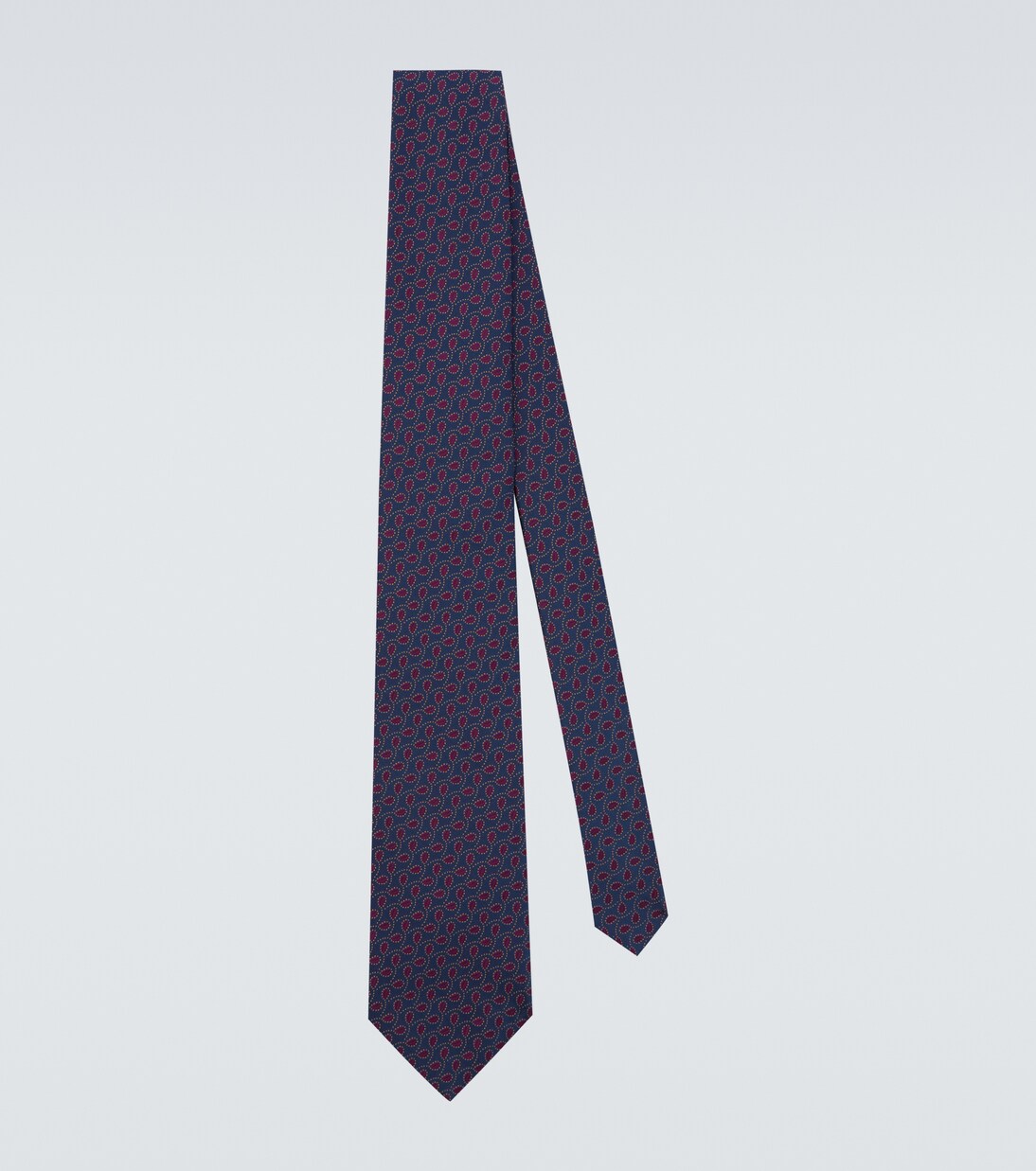 Silk Jacquard Tie in Blue - Charvet