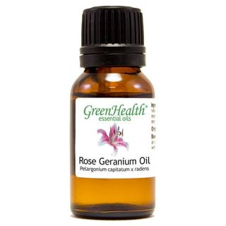 Rose Geranium Essential Oil - 1/2 Fl Oz (15 Ml) Glass Bottle W/ Euro Dropper - 100% Pure Essential Oil by Greenhealth