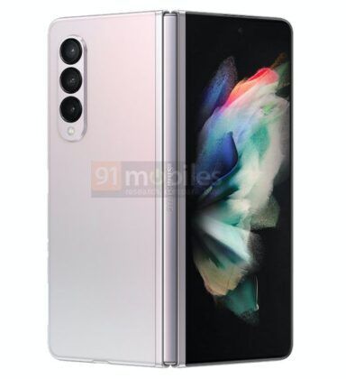 Alleged official renders of Samsung Galaxy Z Fold 3