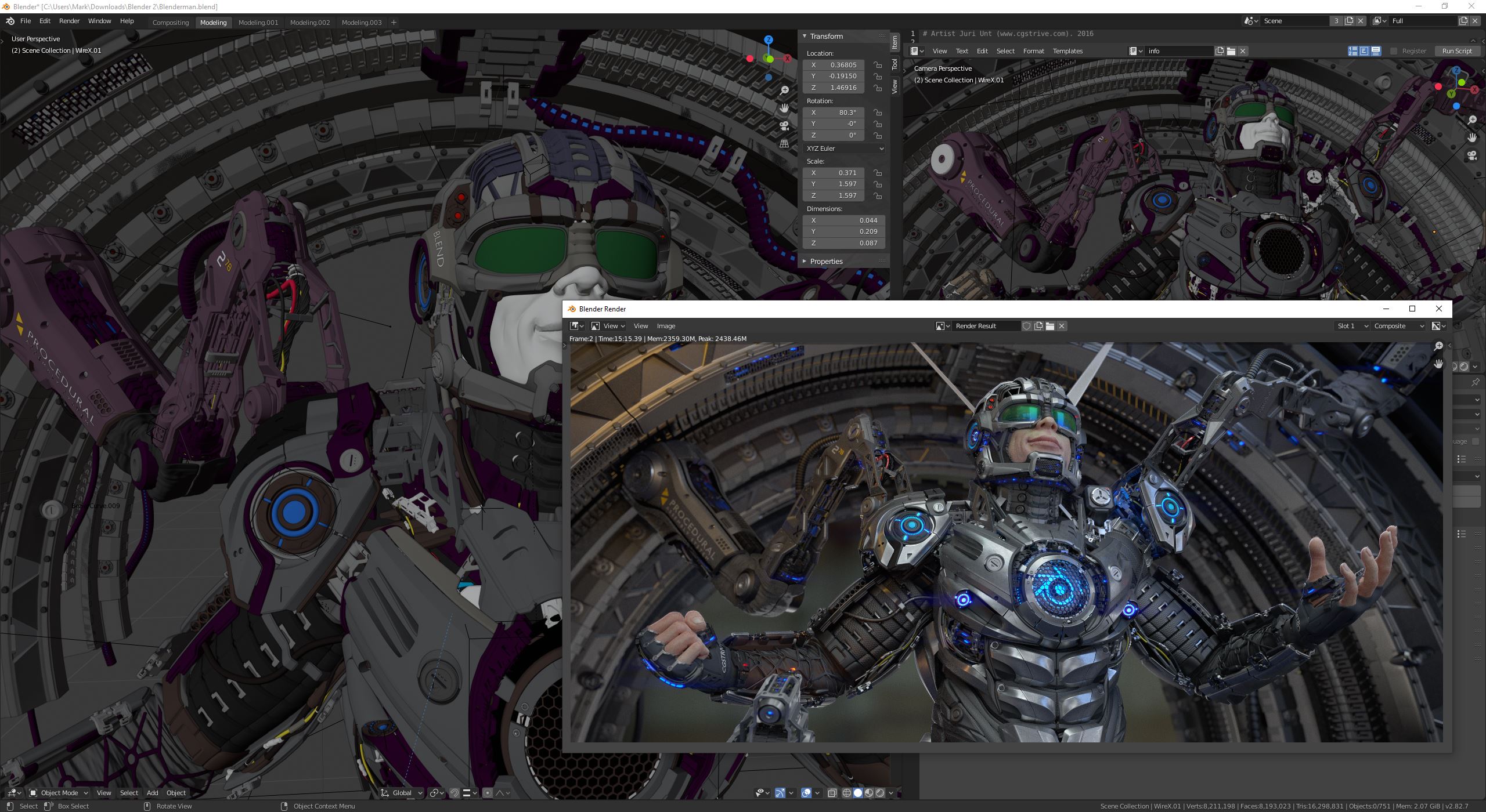 Blender is typical of the types of applications that the Boxx Apexx W3 is designed to empower