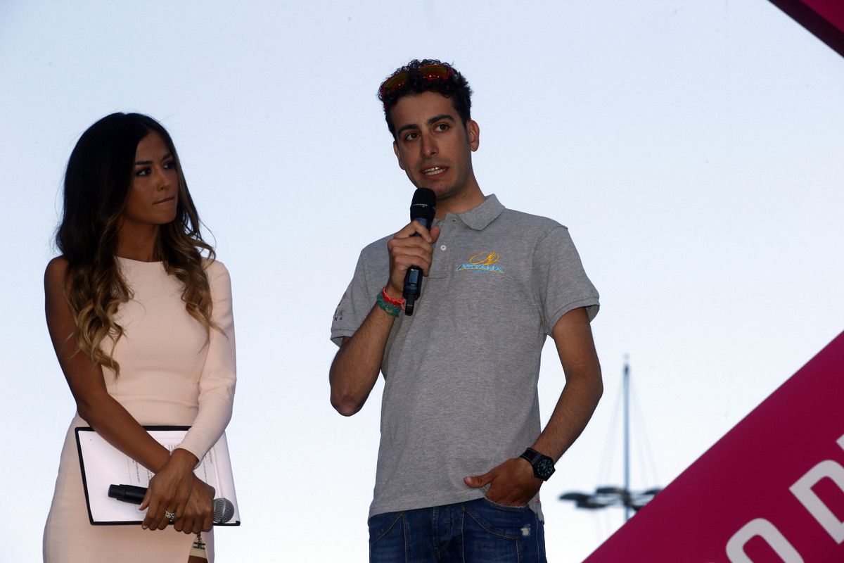 Injured Fabio Aru couldn't ride the Giro but still came out for the team presentation