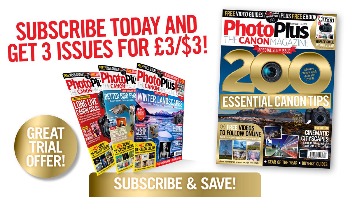 Image for PhotoPlus: The Canon Magazine 200th issue is out now! Subscribe &amp; get 3 issues for only £3/$3/€3!