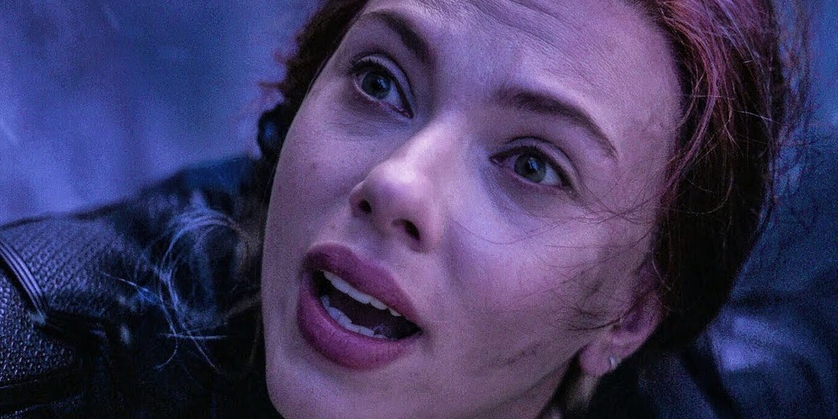 Scarlett Johansson as Black Widow on Vormir, death scene in Avengers: Endgame