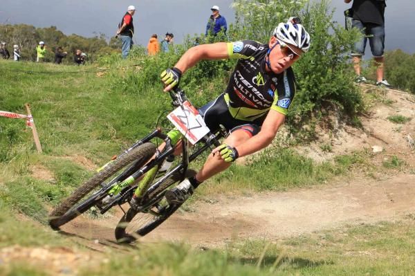 Chris Jongewaard on his way to winning the short track in Hobart.