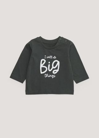 Baby Charcoal Big Things Long Sleeve T-Shirt from Matalan's £5 and under baby sale