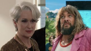 Meryl Streep in The Devil wears Prada/Jason Momoa in the Minecraft Movie.