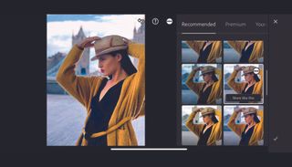 Adobe Lightroom screenshot of a woman and the sidebar