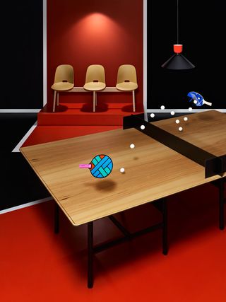 ping-pong/meeting-room table by Belgian office specialist Bulo