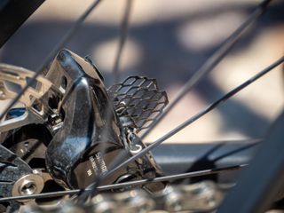 A close up of the absolute black disc brake pads