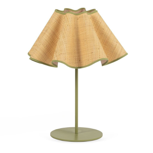 Heal's, Raffia Table Lamp Natural & Green