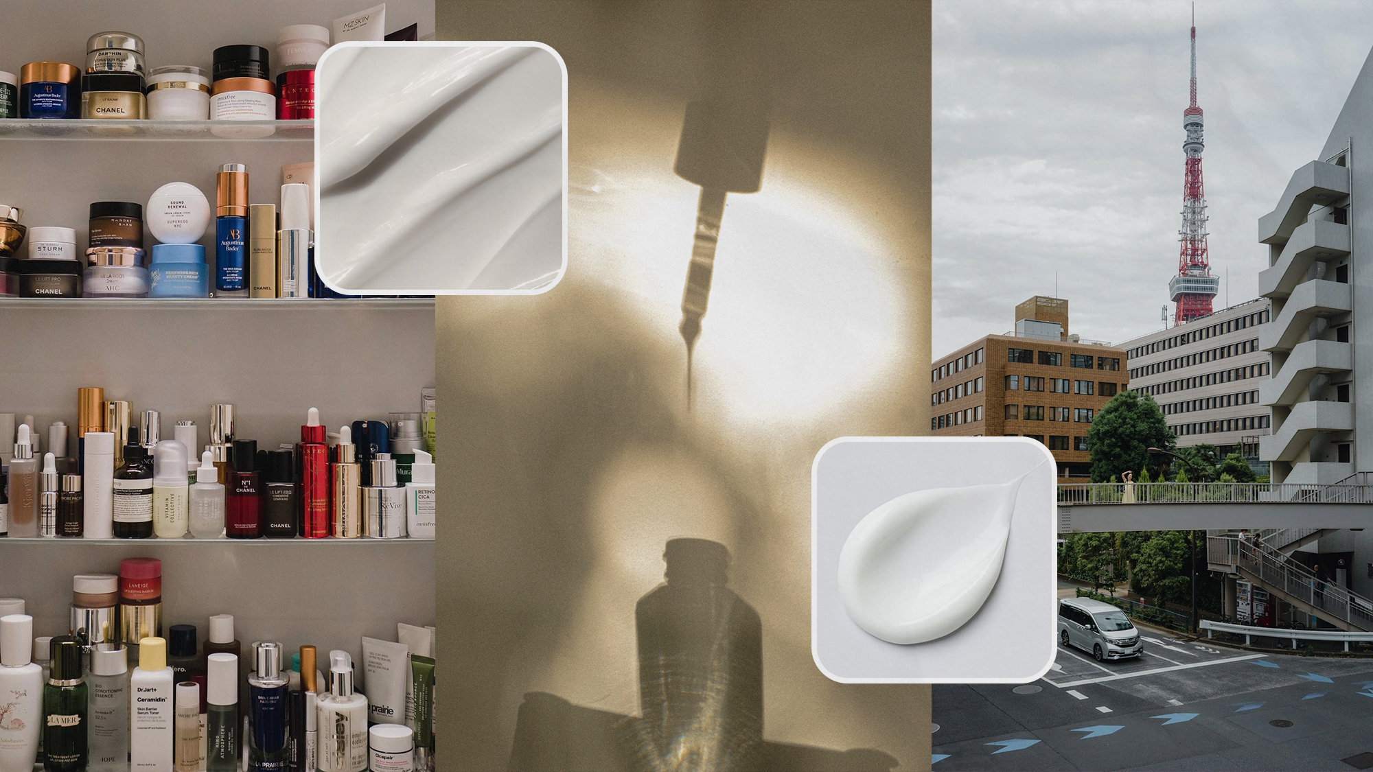 Japanese skincare collage