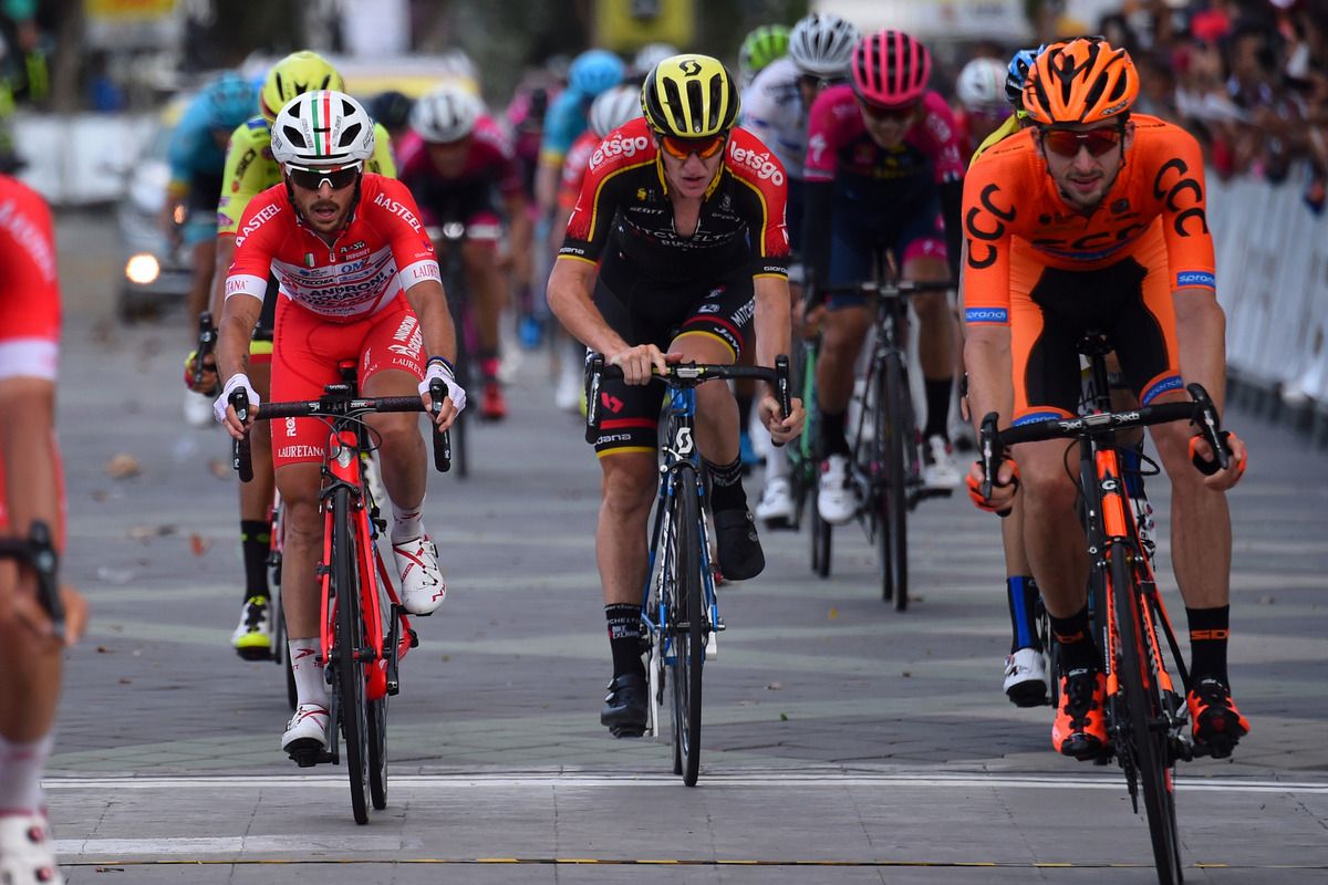 Harry Sweeny (Mitchelton-BikeExchange) crosses the line