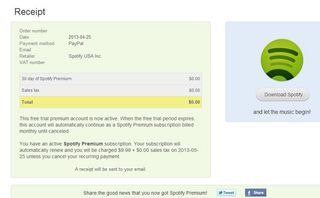 spotify premium cost paypal