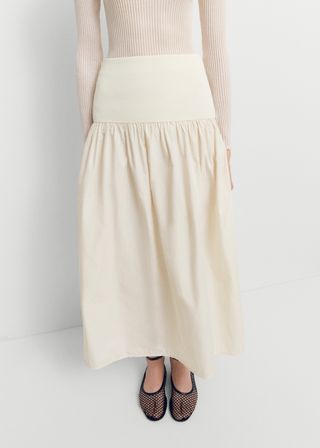 Elastic Panel Flared Skirt