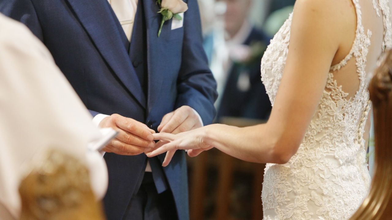 Couple on their wedding day