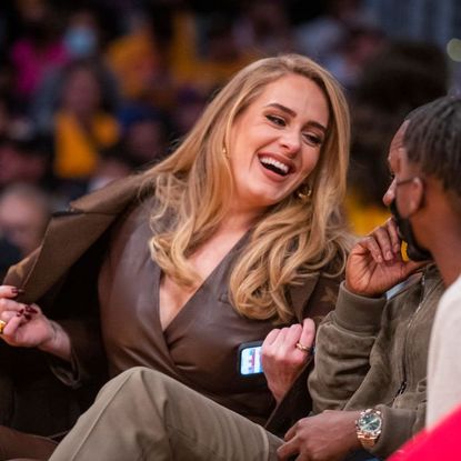 Adele Attended a Lakers Game With Rich Paul in All Leather