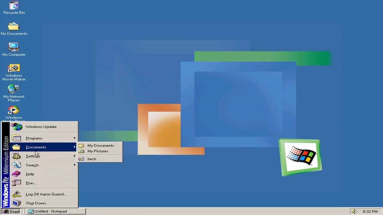 Windows Me desktop