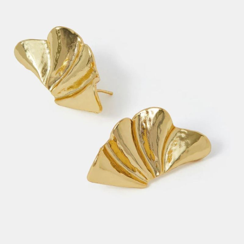Accessorize, 4ct Gold Molten Fan Stud Earrings