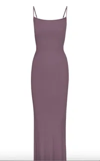 SKIMS, Soft Lounge Long Slip Dress in Plum ($78, £‌85)