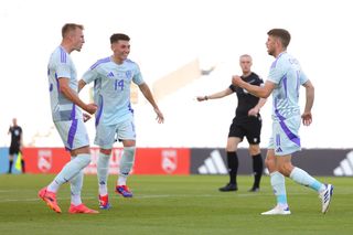 Scotland Euro 2024 squad Ryan Christie of Scotland celebrates scoring his team's first goal during the international friendly match between Gibraltar and Scotland at Estadio Algarve on June 03, 2024 in Faro, Portugal. (Photo by Fran Santiago/Getty Images)