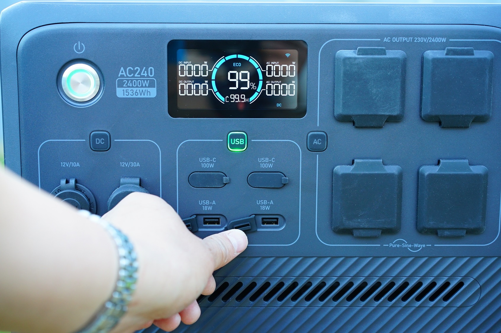 Bluetti AC240 during our review process