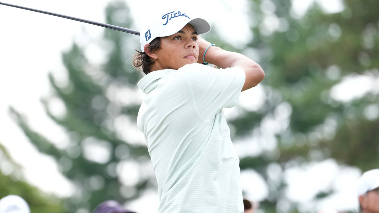 Charlie Woods in the US Junior Amateur at Oakland Hills