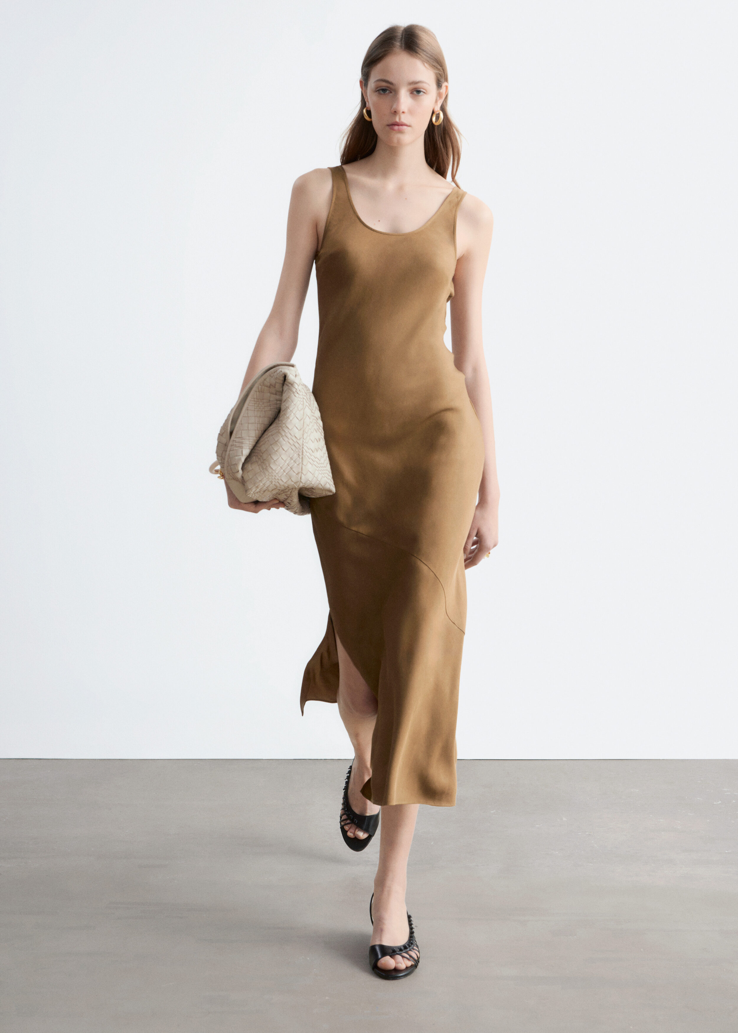 Bias-Cut Midi Dress