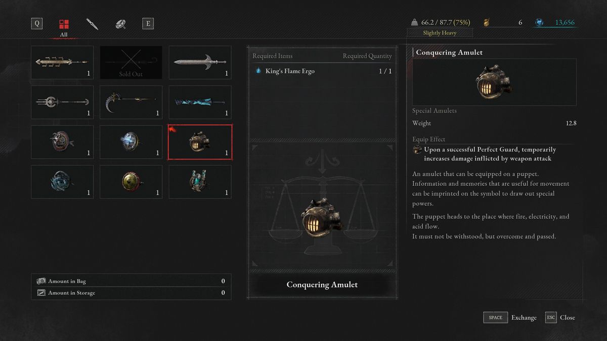 Lies of P boss weapons menu