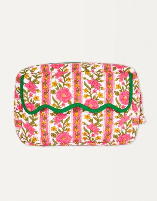 Lime Border Scallop Washbag - Pink City Prints